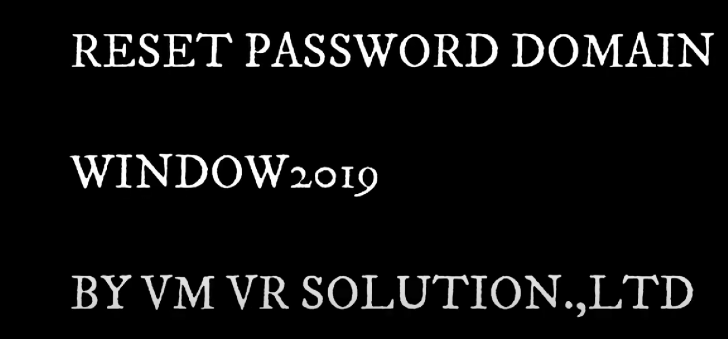 Reset Password Domain Controller Win2019